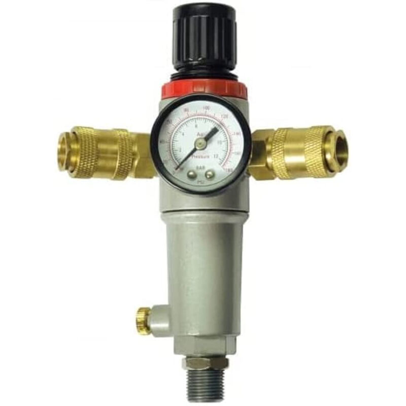 Stanley - Réducteur de pression with pressure gauge 152172XSTN - Filtre, réducteur de pression et manomètre - Max. 10 bar - bar/PSI lecture - 3/4