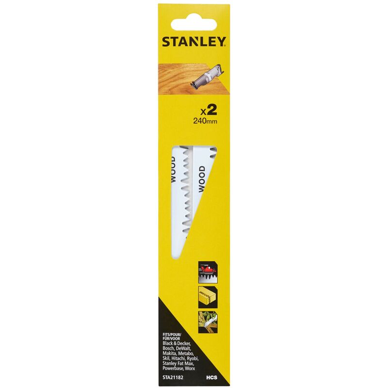 

Stanley ® - hoja de sierra recíproca Stanley - Madera / ramas 240 mm - 2 piezas