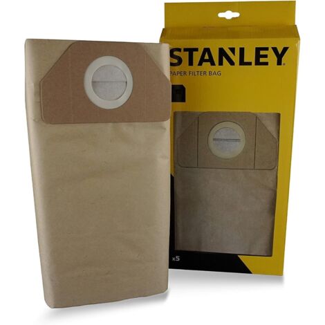 Stanley sacchetti filtro in carta 30 l per aspiratori solidi e liquidi 5pz 41857