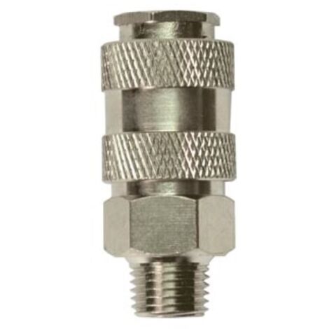 Stanley Schnellkupplung Druckluft 1/4 Zoll Außengewinde, Luftanschluss für Kompressor und Luftwerkzeug, Steckkupplung für Schlauchsystem Werkstatt, universeller Druckluftadapter