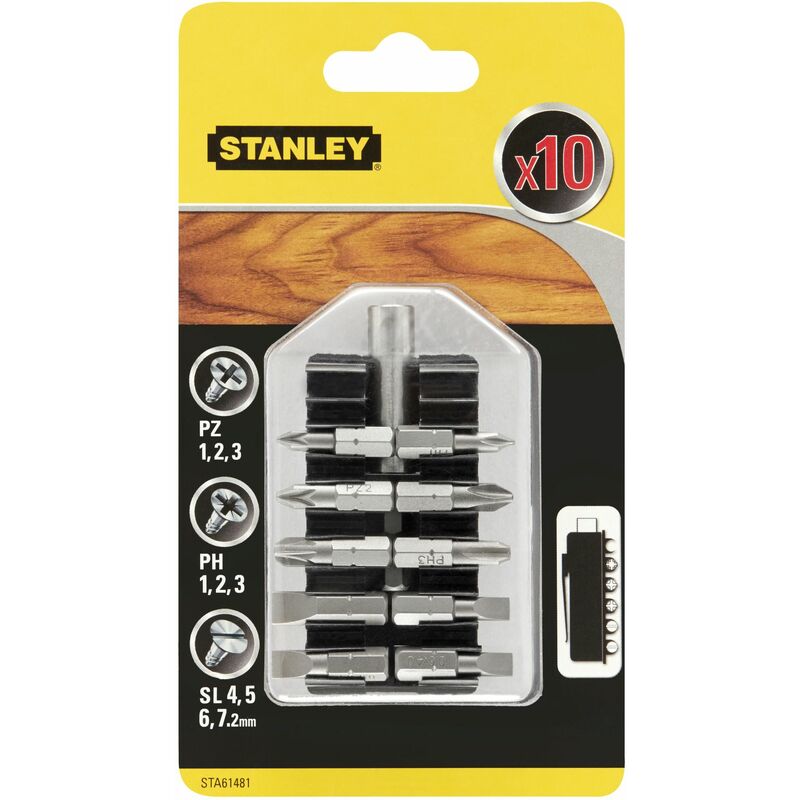 Image of Stanley - 10-teiliges Schraubendreher-Bit-Set STA61481-XJ