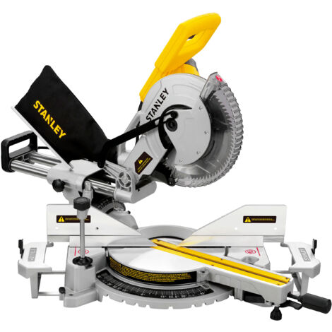 Stanley – Scie à onglet radiale 254 mm 1800W – Coupe précise pour bois dur – Vitesse 4800 tr/min – Longueur de coupe max 310 mm – SM1800QS