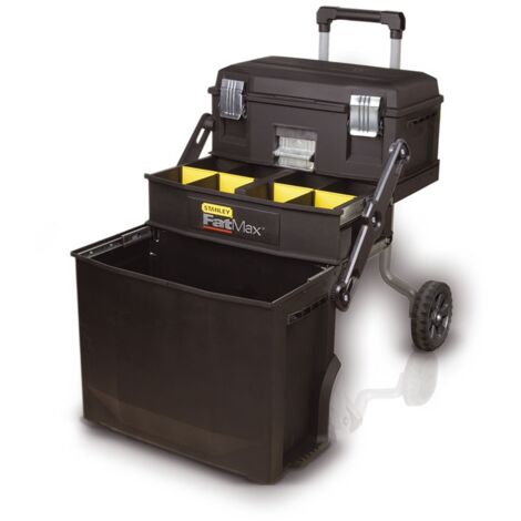 Stanley – Servante d'atelier roulante 54,9 x 73,3 x 41,3 cm – 3 tiroirs – Plastique durable – Verrouillage de sécurité – Roues grand diamètre - R719322