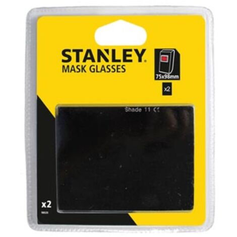 Stanley Set dunkles Schweißglas für Schweißmaske, 75x98 mm, 2 Stück