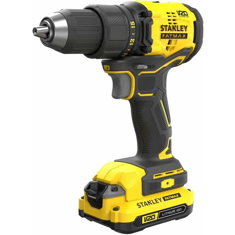 

Stanley ® - Stanley SFMCD710C2K-QW Taladro Atornillador BRUSHLESS V20 18V 60Nm con 2 baterías Li-Ion 1,5Ah