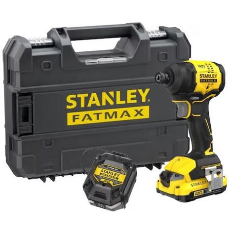 STANLEY SFMCF811D1T AVVITATORE A IMPULSI 1/4'' BRUSHLESS V20 - BATTERIA 2.0 AH
