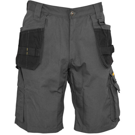 Stanley – Short multipoches gris et noir 48 – Ourlets renforcés en Cordura – Ceinture anti-glisse – 8 poches pour outils et effets personnels