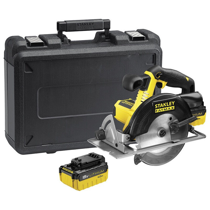 

Stanley - Sierra circular con batería de iones de litio de 18V y 165mm con estuche - FMC660M2-QW