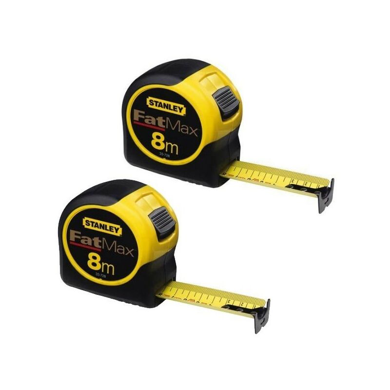 Stanley - STA033728 8m Tape Measure 3 Rivet Metric Only 0-33-728 Twin Pack