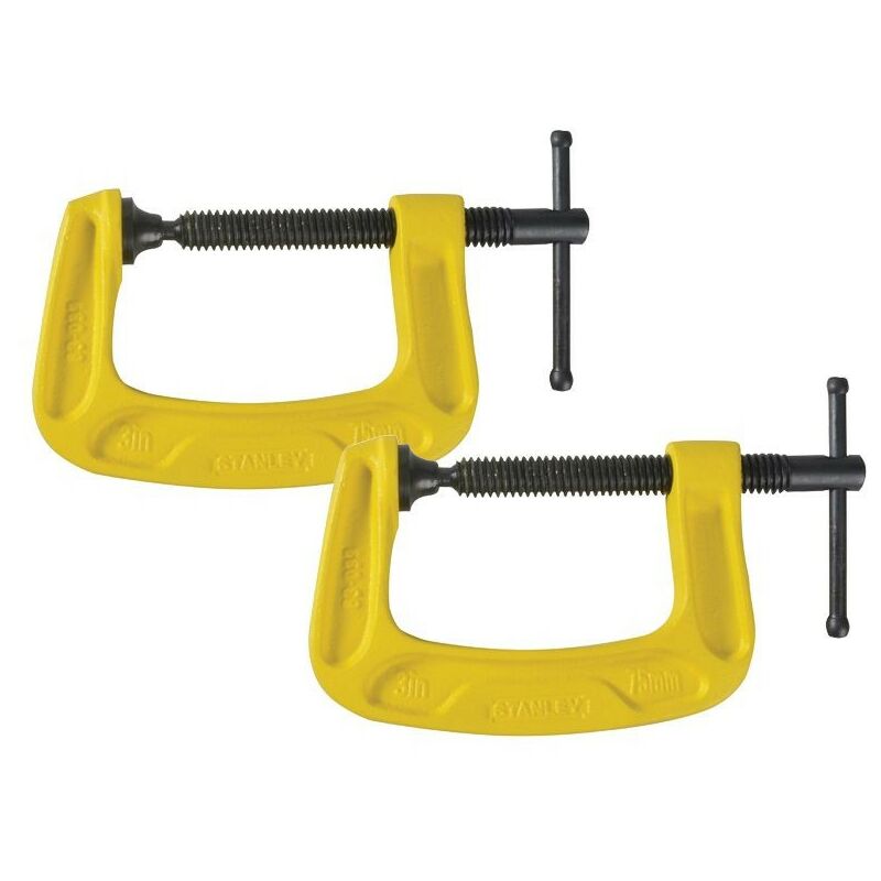 Stanley - STA083033 Pack of 2 x Bailey g Clamp 75mm 0-83-033 Twin Pack