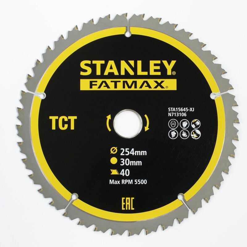 

Stanley ® - Stanley STA15645-XJ Hoja TCT. ø 254x30 mm. 40 dientes. Para ingletadoras.
