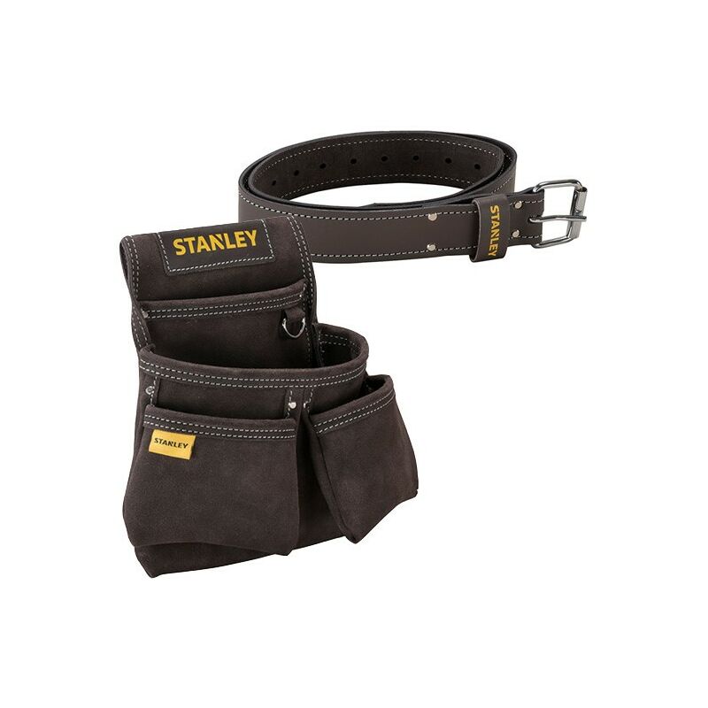 STA180116 STA180119 Leather Belt + Leather Double Nail Screw Tool Pouch - Stanley