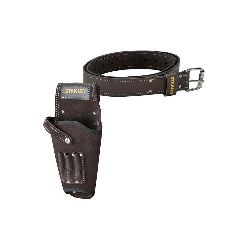 STA180118 STA180119 Leather Belt with Leather Drill Holster Left / Right - Stanley