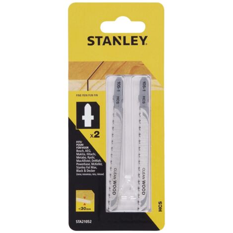Stanley STA21052 - 2 lame legno rettangolari taglio fine - attacco a T