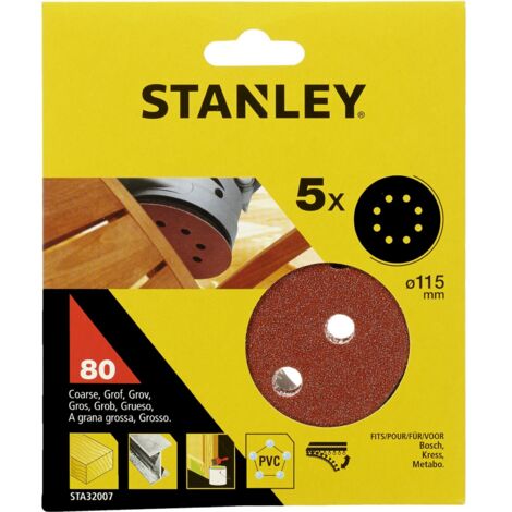 Stanley STA32007 - 5 dischi veloci rotativi orbitali 115mm grana 80 - 5pz