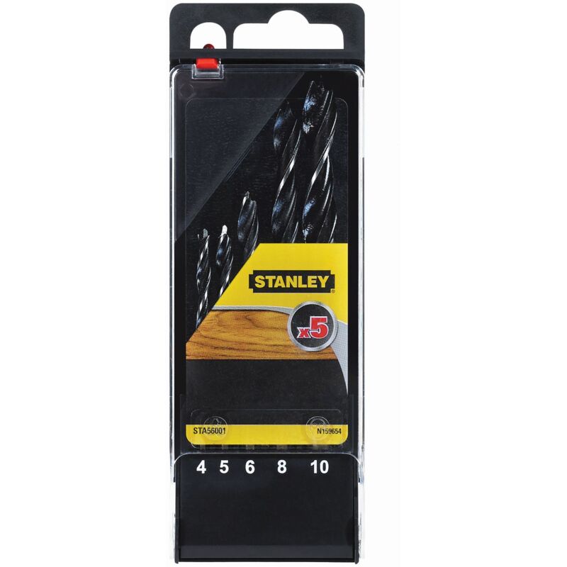 Stanley Cassette de 5 mèches à bois 3 pointes 4 10mm STA56001 QZ