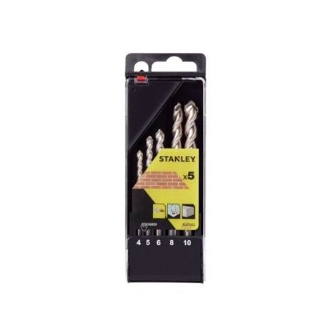 Stanley STA56099-QZ Punte Trapano Precisione Muratura 4-10 mm Cassetta 5 Pezzi