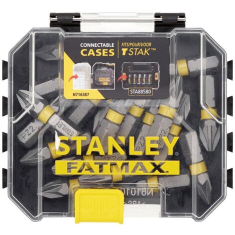 STANLEY STA88568-XJ - Caja de almacenamiento de 20 puntas sueltas de impacto Pz2 STANLEY® FATMAX®, de 25 mm