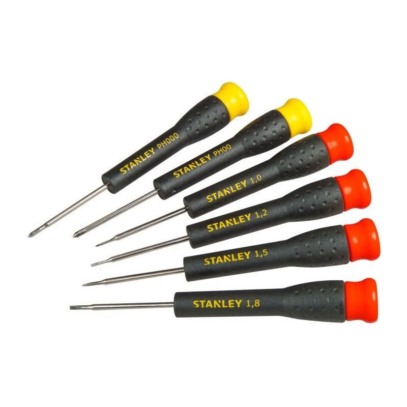 Stanley - Jeu de 6 Micro Tournevis STHT0-62631 - 4 Fente + 2 Phillips