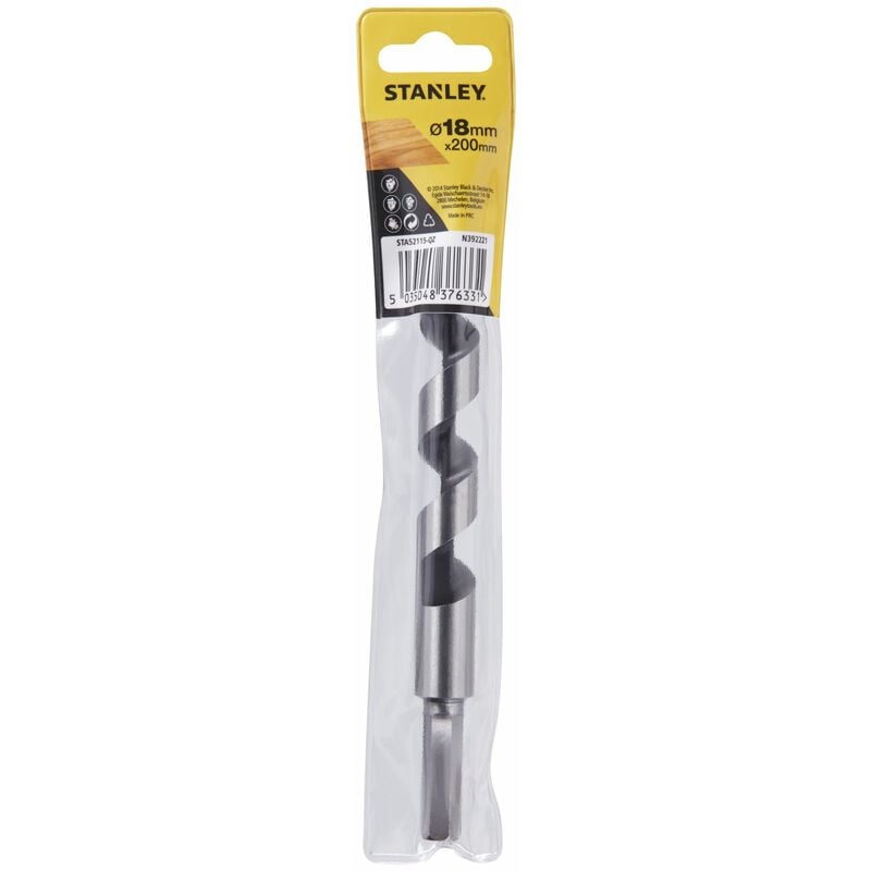 Image of Foret hélicoïdal en acier au carbone pour bois ø 18 x 200mm Stanley STA52115-QZ