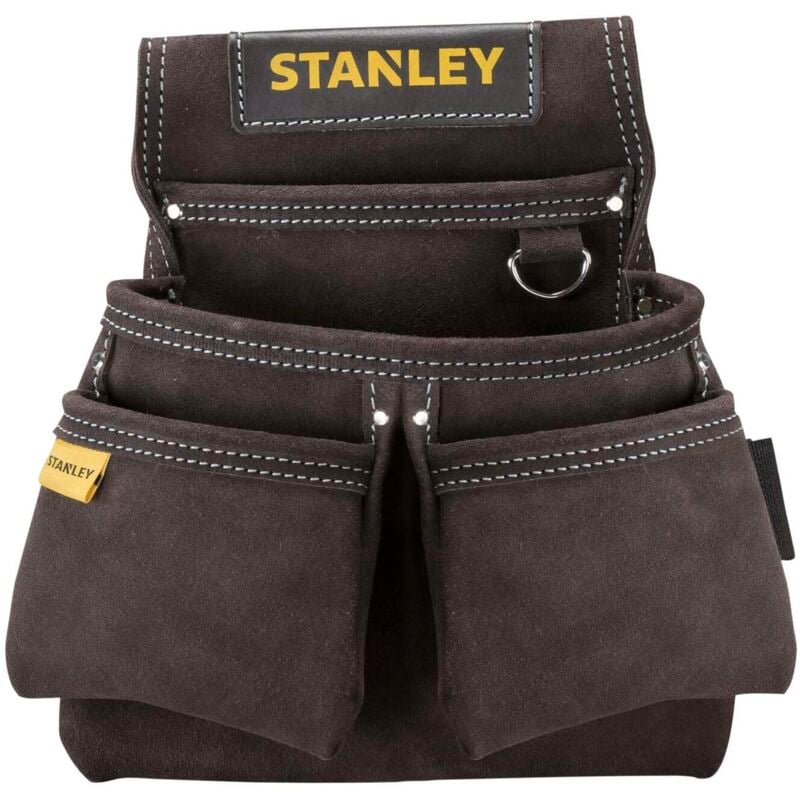 Stanley - STA180116 Leather Double Pouch Nail Screw Tool Pouch STST1-80116