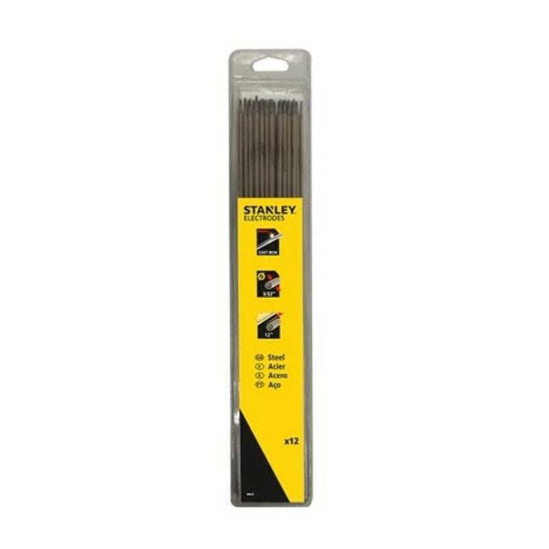 Lectrodes en acier inoxydable A5.15 Ø2.5 x 300 mm, idéales pour toutes les positions de soudage, 12 pièces - Stanley