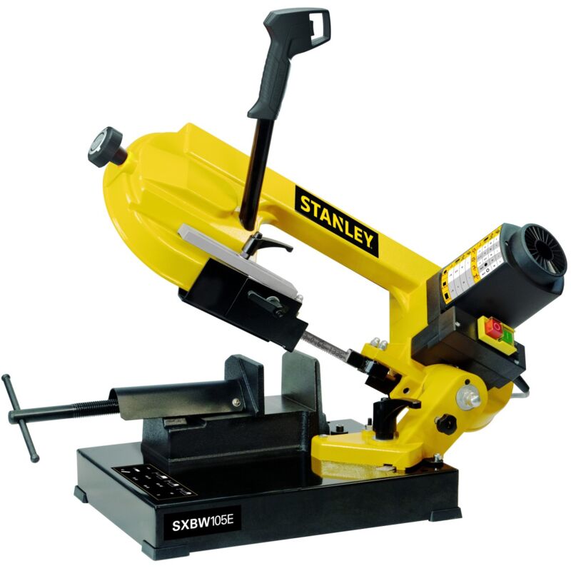 Stanley - Scie à ruban métal 850W Professionnelle Coupe à sec 120mm Régulateur electronique Lame bimétallique cobalt