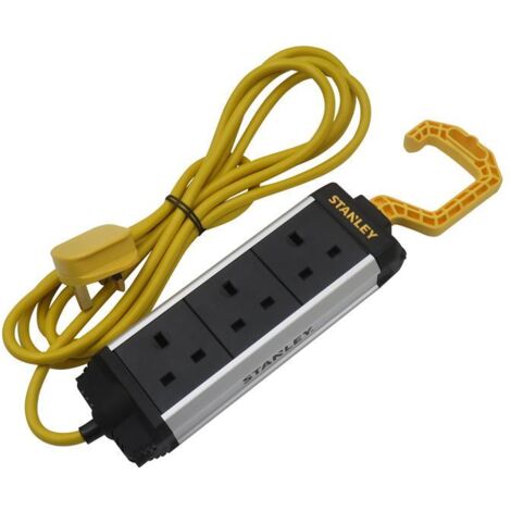 Stanley SXECFA1AHFE 3-Gang Powerboard with Foldable Hook 3m STE3GHOOK