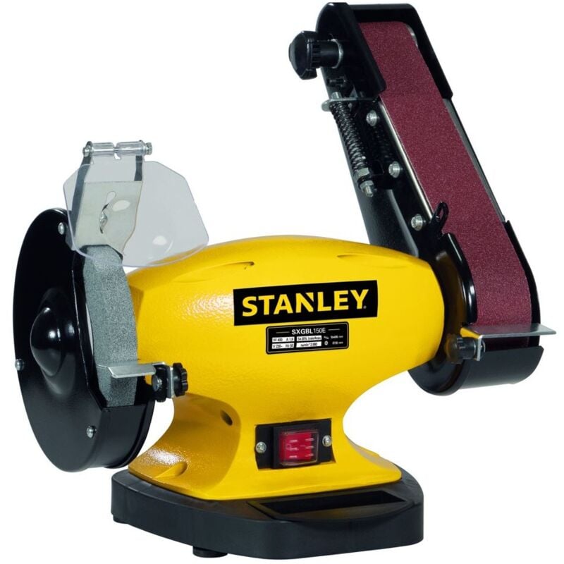 Stanley - Meuleuse Ponceuse 330W Touret à meuler Ø150mm et Bande abrasive 50 x 690mm Base fonte