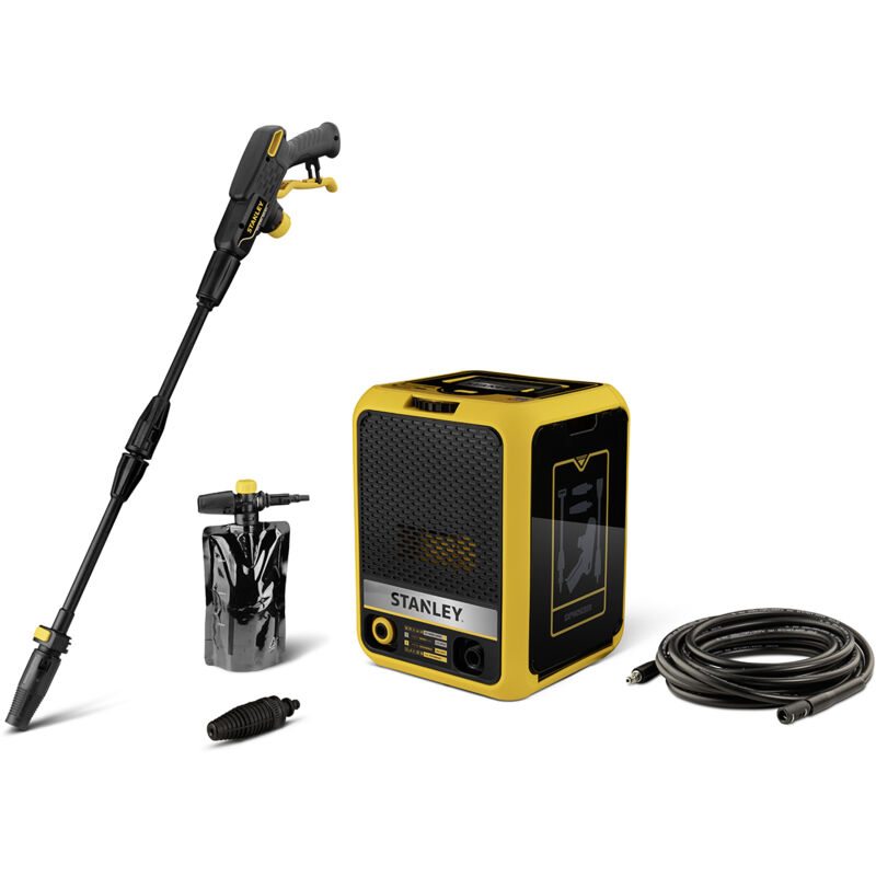 Stanley SXPW25CDSS Nettoyeur Haute Pression Compact pour la Voiture et ’extérieur de la Maison Double Vitesse Pression Max. 180 Bar Débit Max. 500 /h Consommation électrique 2
