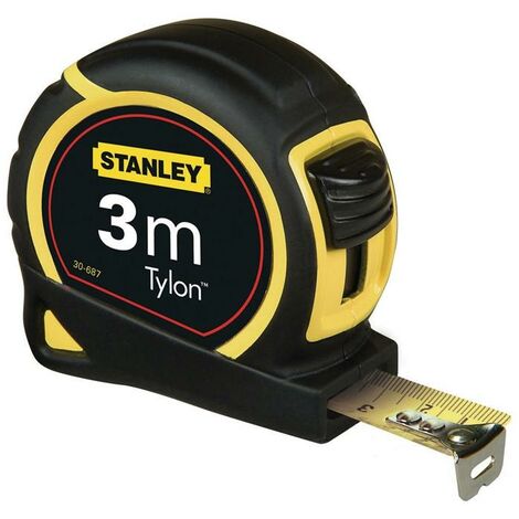 STANLEY Bandmaß mit Gürtelclip Tylon - Bandlänge 3 / 5 / 8 Meter,  Rollmaßband, Messband