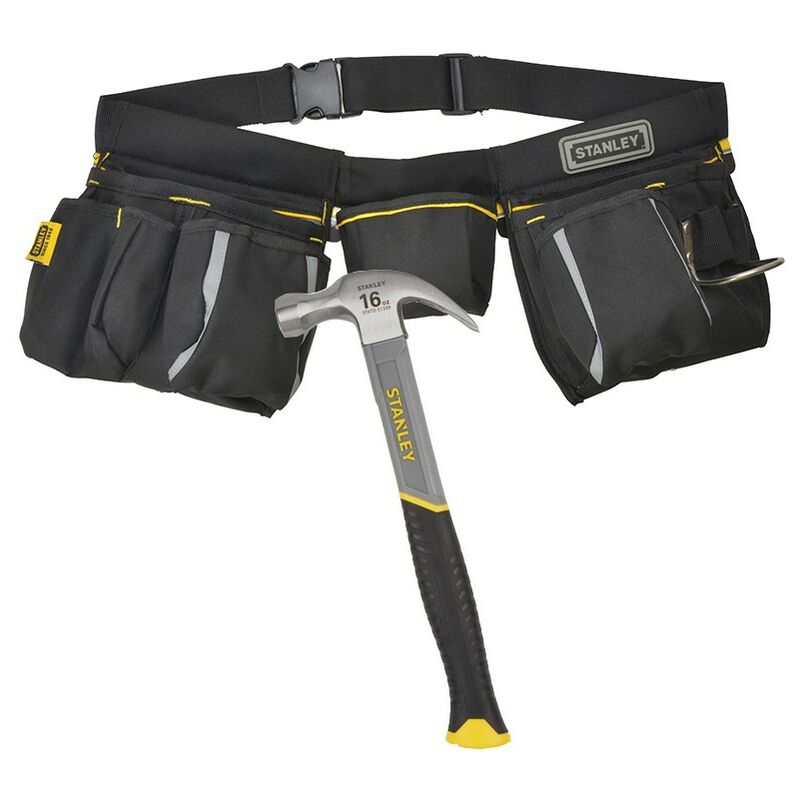 Tool Apron Multi Pouch and 16oz Claw Hammer STA196178 1-96-178 - Stanley