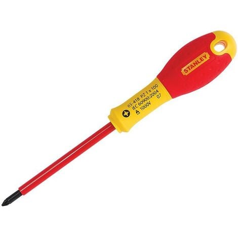 Stanley Tools Fatmax Vde Insulated Screwdriver Pozidriv Tip Pz1 X 100Mm