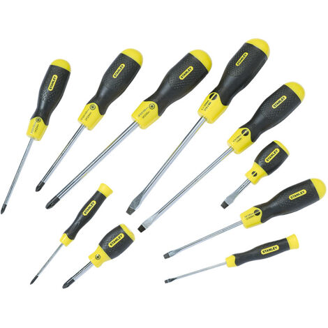 Stanley Tools STA265014 Cushion Grip Screwdriver Set 10 Piece SL/PZ