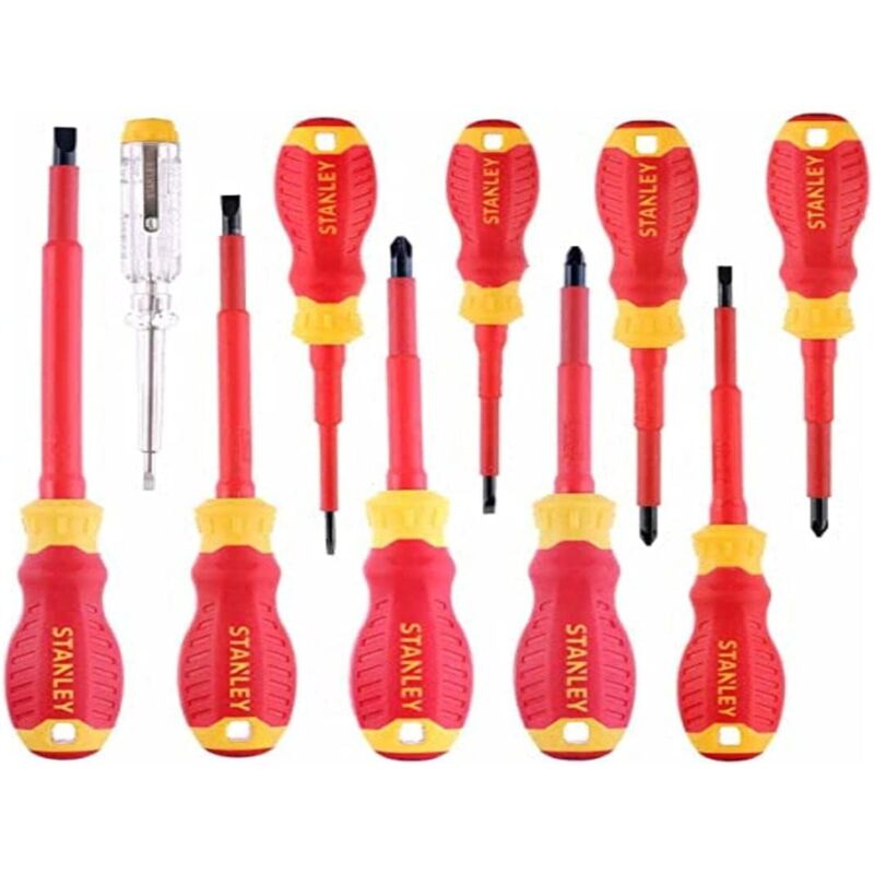 Stanley - STHT60032-0 Jeu de 9 tournevis à lame isolée vde avec testeur