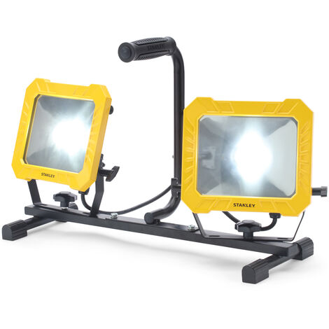 Stanley Twin Work Light 33W Outdoor COB LED Floodlight - Black, Yellow Litecraft
