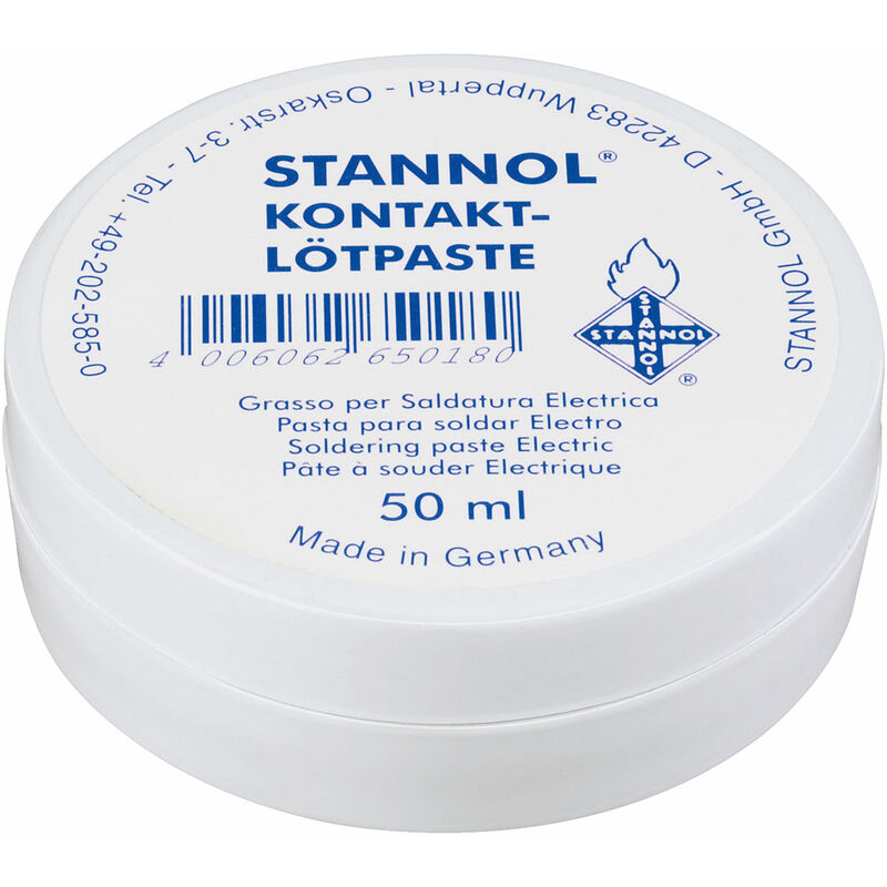 Stannol - 165018 Kontakt Lotpaste Colophony / Rosin Based Flux Paste - 50ml