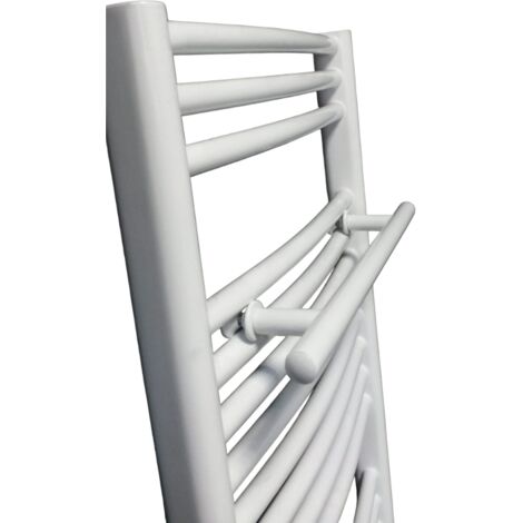 Stano. – Porte-serviette blanc RAL 9016 pour sèche-serviette – Acier anticorrosion – Tube rond horizontal L 40 cm x H 1,9 cm – Installation facile