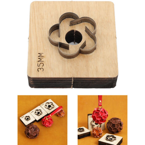 Stanzform für Leder mit Hortensienmotiv, florales Anhängermuster, DIY-Werkzeug zum Schneiden von Holz und Metall, Größe 64x64mm, fertiges Produkt 50mm, für Bastelarbeiten und Geschenke.