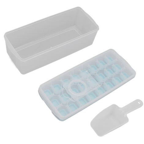 Stapelbare Eiswürfelform mit Deckel, 24 Mulden, leicht zu entformen, gesundheitlich unbedenklich und BPA-frei, ideal für Eiscreme, Desserts und Eiswürfel, blaue Farbe.