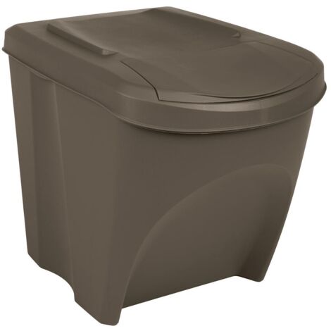 Stapelbare Mülleimer 3 Stk. Grau 75 L Polypropylen