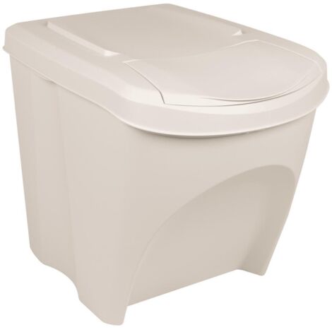 Stapelbare Mülleimer 3 Stk. Weiß 75 L Polypropylen