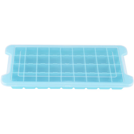 Stapelbare Silikon-Eiswürfelform mit 36 Fächern und luftdichtem Deckel – mintblaues Küchen-/Baraccessoire