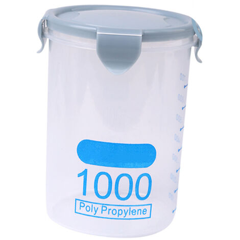 Stapelbarer 1000-ml-Vorratsbehälter aus Kunststoff mit luftdichtem Verschluss für Müsli und Küchenorganisation – Blau