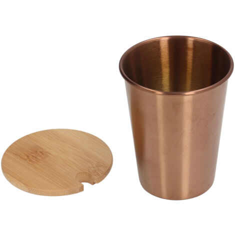 Stapelbarer Edelstahl-Isolierbecher, 350 ml, mit Deckel – Roségold