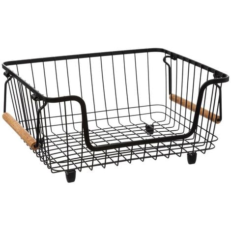 5five - stapelbarer metallkorb blackwood mittelformat