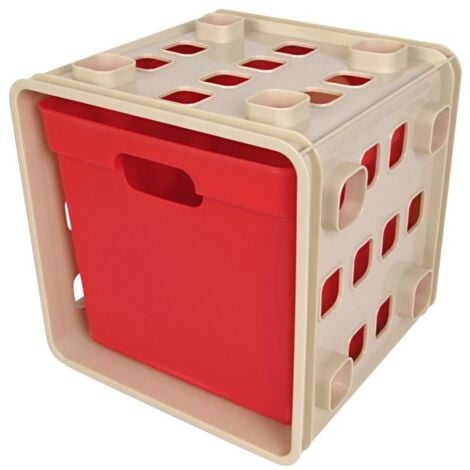 Stapelbarer Modulwürfel mit Box Steckregal Wandregal Kinderzimmer Regalsystem