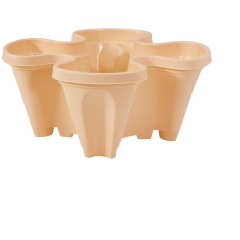 Stapelbarer Pflanztopf (Erde/Sukkulenten) – Stapelbarer Pflanztopf mit Wasserfilter, PP, 35 x 15 cm, Weiß – 1 Topf