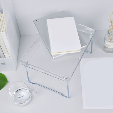 Stapelbarer, transparenter Schreibtisch-Organizer – 31,5 cm, Kunststoff und Metall – faltbar mit Tür, für Küche und Büro