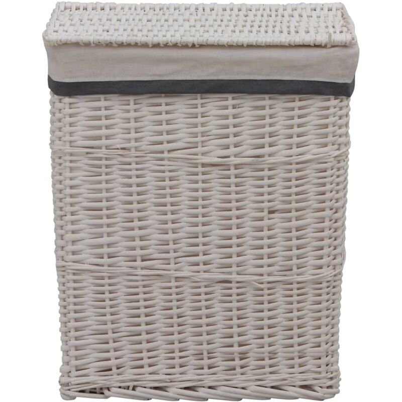 Vidaxl Weiß Wäschekorb Aus Weide